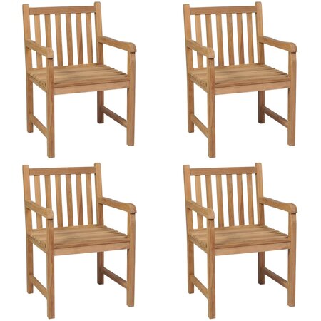 vidaXL Chaises d'extérieur 4 Pièces Bois de teck solide