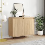 vidaXL Buffets 2 Pièces chêne sonoma 40x35x70 cm bois d'ingénierie