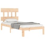 vidaXL Cadre de lit avec tête de lit 90x200 cm bois massif