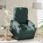 vidaXL Fauteuil inclinable vert foncé tissu