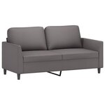 vidaXL Ensemble de canapés 2 Pièces avec coussins Gris Similicuir