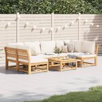 vidaXL Salon de jardin avec coussins 7 Pièces bois massif d'acacia