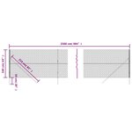 vidaXL Clôture à mailles losangées argenté 1 6x25 m