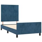 vidaXL Cadre de lit avec tête de lit Bleu foncé 90x200 cm Velours
