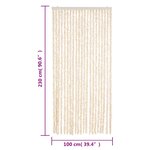 vidaXL Rideau anti-mouches beige et blanc 100x230 cm chenille