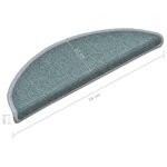 vidaXL Tapis de marches d'escalier 15 Pièces Bleu 56x17x3 cm