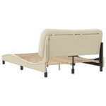 vidaXL Cadre de lit avec lumières LED crème 140x200 cm tissu