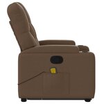 vidaXL Fauteuil de massage inclinable Marron Tissu