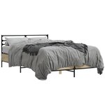 vidaXL Cadre de lit chêne sonoma 140x190 cm bois d'ingénierie et métal