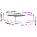 vidaXL Cadre de lit sonoma gris 160x200 cm bois d'ingénierie