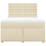 vidaXL Sommier à lattes de lit avec matelas Crème 140x190 cm Tissu