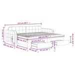 vidaXL Lit de jour avec gigogne et tiroirs rose 90x200 cm velours