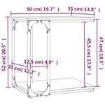vidaXL Table d'appoint Chêne fumé 50x35x52 cm Bois d'ingénierie