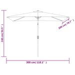 vidaXL Parasol 200 x 300 cm Blanc sable Rectangulaire