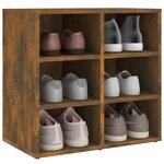 vidaXL Armoires à chaussures 2 Pièces Chêne fumé 52 5x30x50 cm