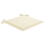 vidaXL Chaises de jardin avec coussins crème lot de 8 Bois teck massif