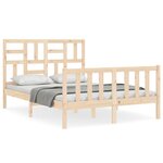 vidaXL Cadre de lit avec tête de lit 120x200 cm bois massif