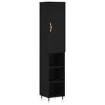 vidaXL Buffet haut Noir 34 5x34x180 cm Bois d'ingénierie