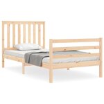 vidaXL Cadre de lit et tête de lit 100x200 cm bois massif