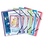 Exacompta - Trieurs personnalisables, 3 rabats, fermeture par élastiques, 8 compartiments, 24x32cm pour A4- couleurs aleatoires