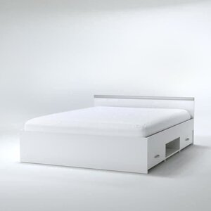 Lit adulte 140 x 190 cm - Blanc mat