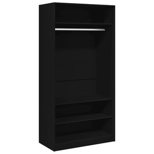 vidaXL Garde-robe Noir 100 x 50 x 200 cm Bois d'ingénierie