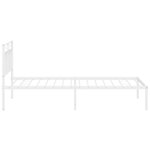 vidaXL Cadre de lit métal avec tête de lit blanc 107x203 cm
