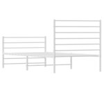 vidaXL Cadre de lit métal avec tête de lit/pied de lit blanc 75x190 cm