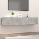 vidaXL Meubles TV 2 Pièces gris béton 80x30x30 cm bois d'ingénierie