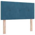lit boxspring vidaXL avec matelas bleu foncé simple en velours