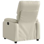 vidaXL Fauteuil inclinable électrique Crème Similicuir