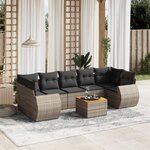 vidaXL Salon de jardin 8 Pièces avec coussins gris résine tressée