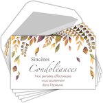 Lot 5 cartes remerciements condoléances +5 enveloppes blanches format 9x14cm