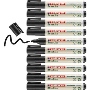 Marqueur Permanent 21 Ecoline noir 1 5-3 mm x 10 EDDING