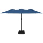 vidaXL Parasol à double tête avec LED bleu azuré 449x245 cm