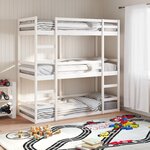 vidaXL Lit superposé triple sans matelas 90x200 cm bois de pin massif