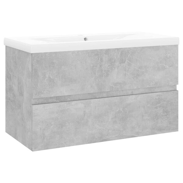 vidaXL Armoire d'évier et lavabo intégré Gris béton Bois d'ingénierie