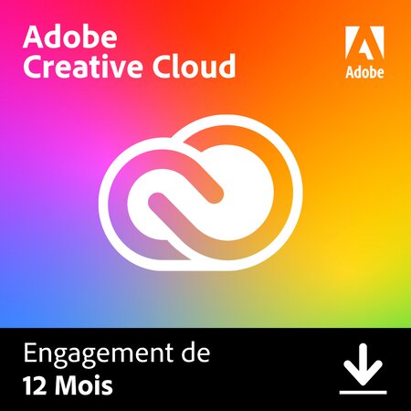 Adobe creative cloud all apps - particuliers - licence 1 an - 1 utilisateur - a télécharger