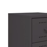 vidaXL Tables de chevet 2 Pièces noir 36x39x60 5 cm acier