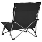 vidaXL Chaises de plage pliables 2 Pièces Noir Tissu