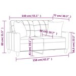 vidaXL Canapé 2 places avec oreillers décoratifs noir 140cm similicuir
