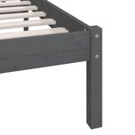 vidaXL Cadre de lit Gris Bois de pin massif 100x200 cm