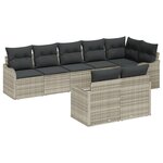 Ensemble de Canapés de Jardin vidaXL 8 pièces avec coussins Gris clair Rotin synthétique