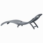 vidaXL Chaise longue Délavage gris Bois d'acacia solide