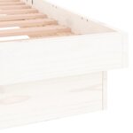 vidaXL Cadre de lit à LED blanc 140x190 cm bois massif