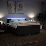 vidaXL Sommier à lattes de lit avec matelas Noir 200x200 cm Tissu