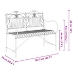 vidaXL Banc Blanc Métal 103 5 x 59 x 89 cm Durable Banc d'extérieur
