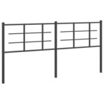 vidaXL Tête de lit métal noir 180 cm