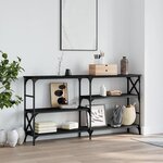 vidaXL Table console noir 150x29x76 5 cm bois d'ingénierie