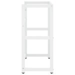vidaXL Cadre de lavabo de salle de bain Blanc 59x38x83 cm Fer
